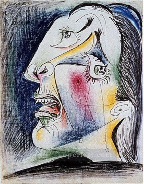  Cubista Pintura al %c3%b3leo - La femme qui pleure 0 1937 Cubista